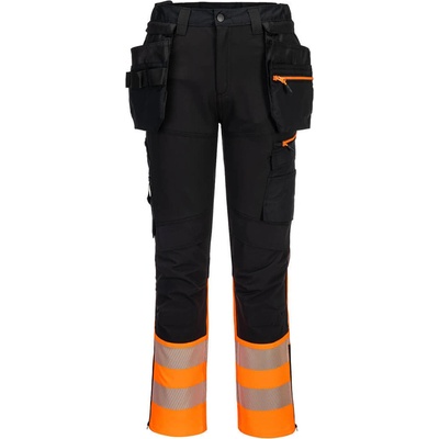Portwest DX457 DX4 Hi Vis reflexné nohavice oranžová čierna