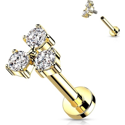 Šperky4U zlacená labreta cartilage piercing LB0042GDC-1208