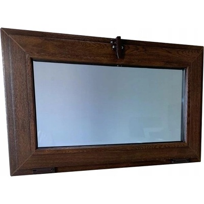 Plastové výklopné okno na stěnu ECOPROF 600 mm x 400 mm, oboustranný ořech