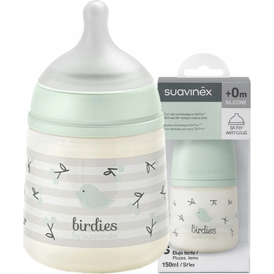 Suavinex kojenecká láhev Birdies krémová 360 ml