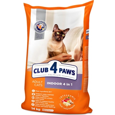 CLUB 4 PAWS Premium Indoor 4 in 1. Pre dospelé mačky žijúce v byte Na váhu 100g (8780*)