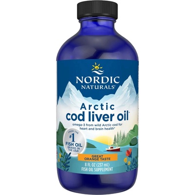 Nordic Naturals Olej z jater arktické tresky, 1060 mg 237 ml Pomeranč