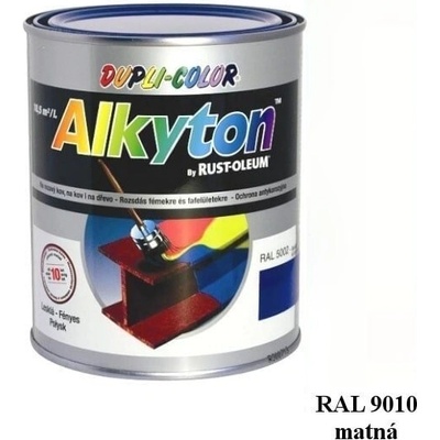 RUST OLEUM ALKYTON antikorózna farba na hrdzu 2v1 RAL 9010 biela matna 750ml