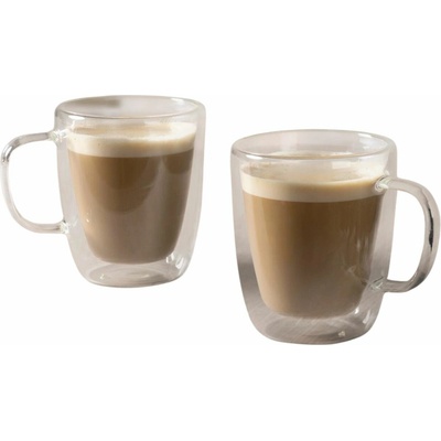 Haushalt international Dvoustěnné sklenice na cappuccino s uchem 2 x 400 ml
