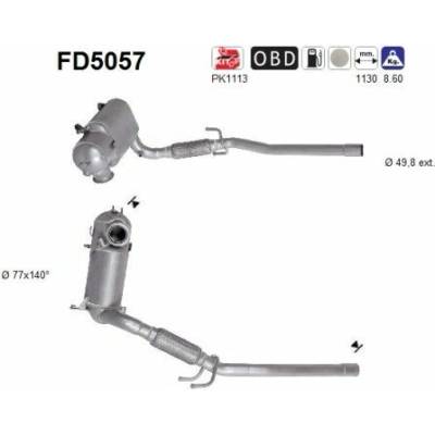Filter sadzí pevných častíc výfukového systému AS FD5057