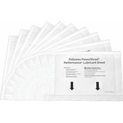 Fellowes Čistící olejový papír Fellowes PowerShred Performance+ pro skartovací stroje (10ks) PL00198