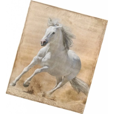TipTrade Mikroplyš deka Kůň Bělouš 130x160