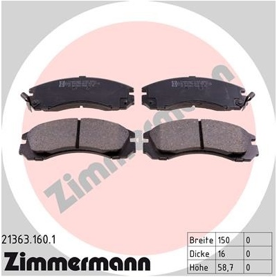 ZIMMERMANN Sada brzdových platničiek kotúčovej brzdy 213631601