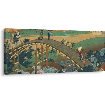 Obraz - Katsushika Hokusai, Ariwara no Narihirafrom the series One Hundred, Poems Explained by the Nurse (Hyakunin isshu uba ga etoki), reprodukcia, jednodielne 120x50 cm