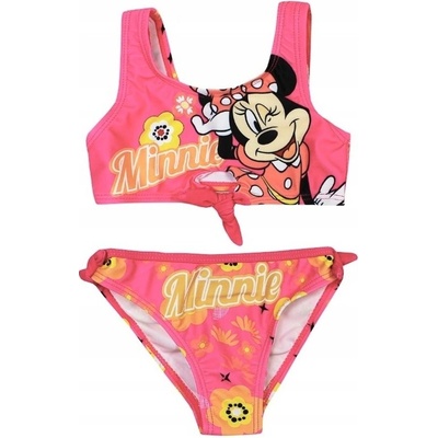 SunCity · Dětské dívčí dvoudílné plavky Minnie Mouse s květinami Disney Růžová