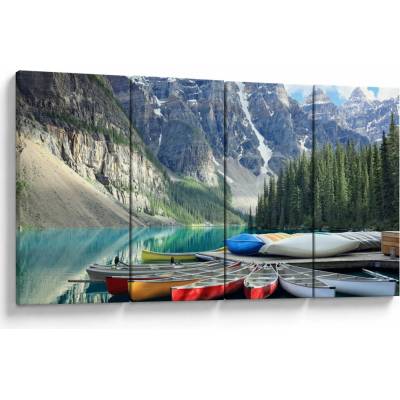 Obraz - Moraine Lake, štvordielne 160x80 cm