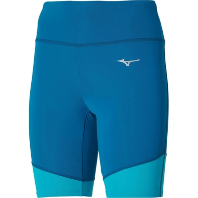 Mizuno IMPULSE CORE MID TIGHT dámske bežecké šortky modrá svetlomodrá biela
