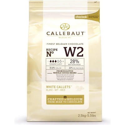 Callebaut W2 28% biela čokoláda 2,5 kg