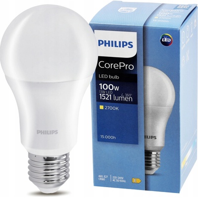 Philips LED žárovka E27 A60 13W 100W teplá bílá 2700K