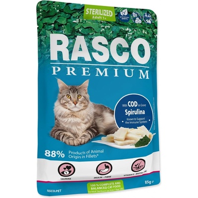 Rasco Premium Sterilized treska se spirulinou 85 g