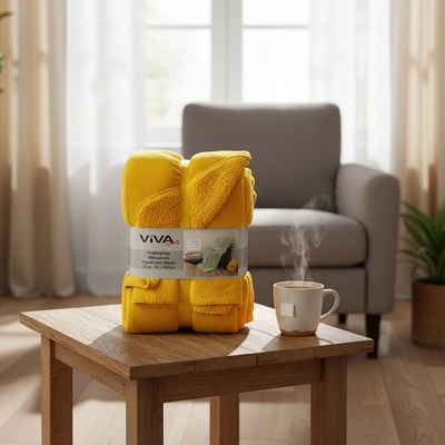 Avax deka z mikrovlákna beránek jednobarevná žlutá 150x200