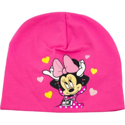 Minnie Detská bavlnená jarná / jesenná čiapka tmavo ružová