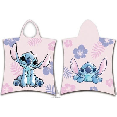 Jerry Fabrics Plážová osuška pončo Lilo a Stitch Pink 50 x 115 cm