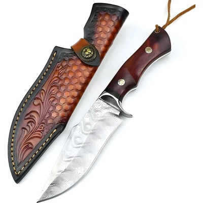 Damaškový outdoorový nôž JA 31690 Hnedá 13 cm