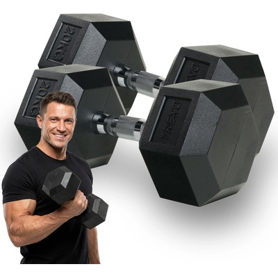 XTREXO TREXO Hex pogumovaná činka 20 kg