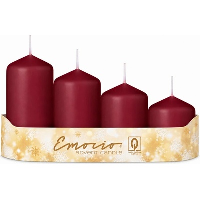 Emocio adventní stupně 4ks prům.40mm bordó