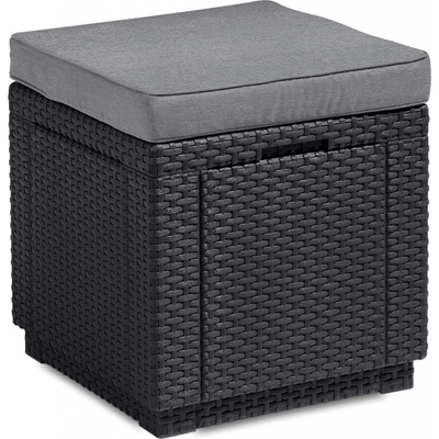 Keter taburet Cube s polstrem grafit