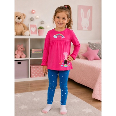Setino dívčí set Peppa Pig legíny a tunika s měnícími flitry růžovomodrá