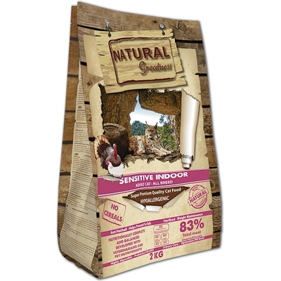 Natural Greatness Sensitive Indoor Cat Recip/kuře,morka/ 2 kg