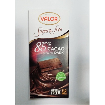 Valor Čokoláda bez cukru, so sladidlami 85% 100 g
