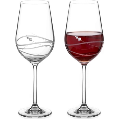 Diamante sklenice na červené víno Venezia s krystaly Swarovski 2 x 470 ml