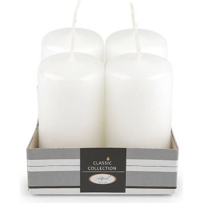 Adventní svíčky válec Ø4 cm, střední, 1 bílá mat