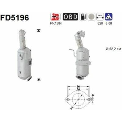 Filter sadzí pevných častíc výfukového systému AS FD5196