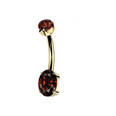 Šperky4U Pozlacený piercing do pupíku TITAN TIT1780-R