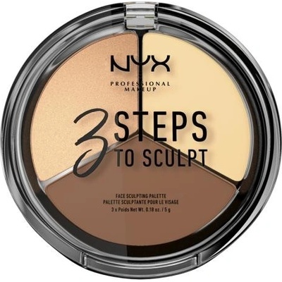 NYX Professional Makeup 3 Steps To Sculpt kontúrovacia paletky 02 Light 15 g