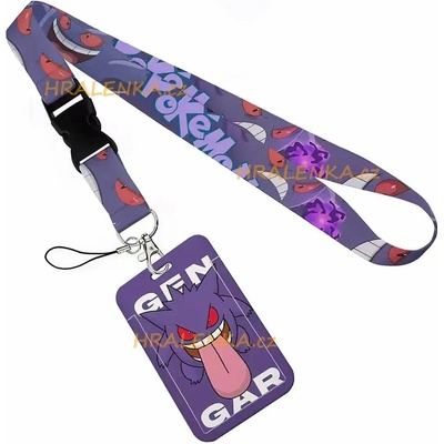 Šňůrka na krk 25481 s cedulkou na ID karty Pokémon GENGAR