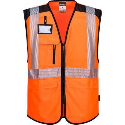 Portwest PW309 PW3 Hi Vis Executive reflexná vesta oranžová čierna