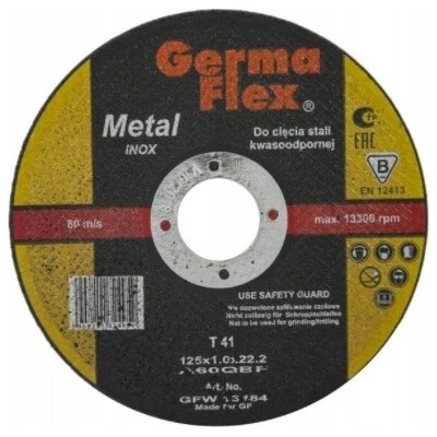 Rezací kotúč Germaflex 125 mm 1 mm 22,2 mm pre farebné kovy