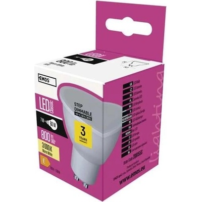 Emos LED žárovka Classic MR16 GU10 7 W 60 W 800 lm teplá bílá stmívatelná 3×DIM 1525730220 – Hledejceny.cz