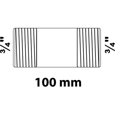 Kirchhoff dvojitá vsuvka 26,4 mm (vnější závit 3/4 ) x 100 mm pozinkovaná