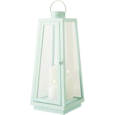 Veliká LED lucerna se svíčkami Latern Turquose L – 24*24*59 cm/ 3xC - J-Line by Jolipa