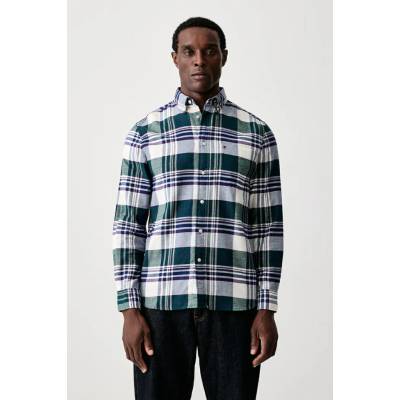 Tommy Hilfiger pánska bavlnená košeľa MW0MW44592 zelená
