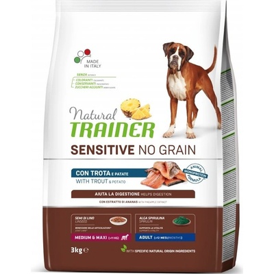 Trainer Natural Sensitive dog No Grain Medium & Maxi pstruh 3 kg