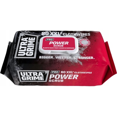 ULTRAGRIME čistící ubrousky PRO POWER SCRUB XXL 38 x 25 cm, super silné, drsnější, 80 ks