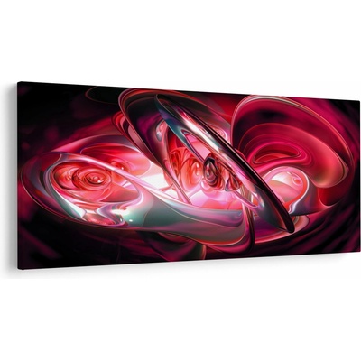 Obraz červených fraktálů, jednodílný 250x125 cm