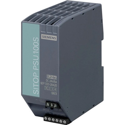 Siemens SITOP PSU100S 24 V/5 A sieťový zdroj na montážnu lištu (DIN lištu), 24 V/DC, 5 A, 120 W, výstupy 1 x