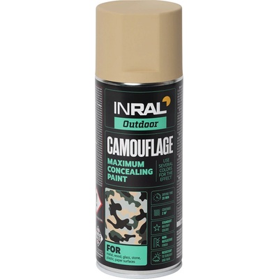 TEGRA INRAL matná maskovacia farba v spreji 400 ml – béžová NATO (RAL 1001)