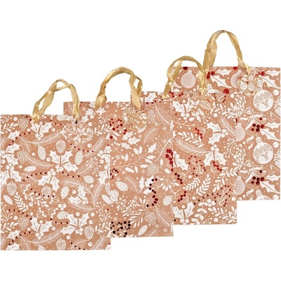 Vianočná papierová darčeková taška s razbou 26 × 10 × 32 cm (4 varianty)