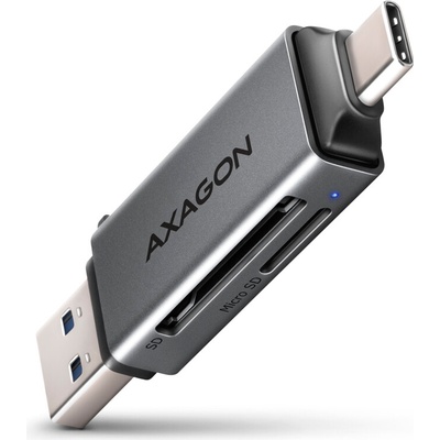 AXAGON CRE-SMP2A Smart card/ID card & SD/microSD/SIM card PocketReader, USB-A + USB-C