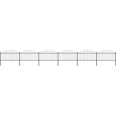 vidaXL Zahradní plot s hroty ocel (1,25–1,5) x 10,2 m černý