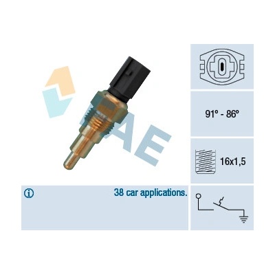 FAE Teplotný spínač ventilátora chladenia 36670
